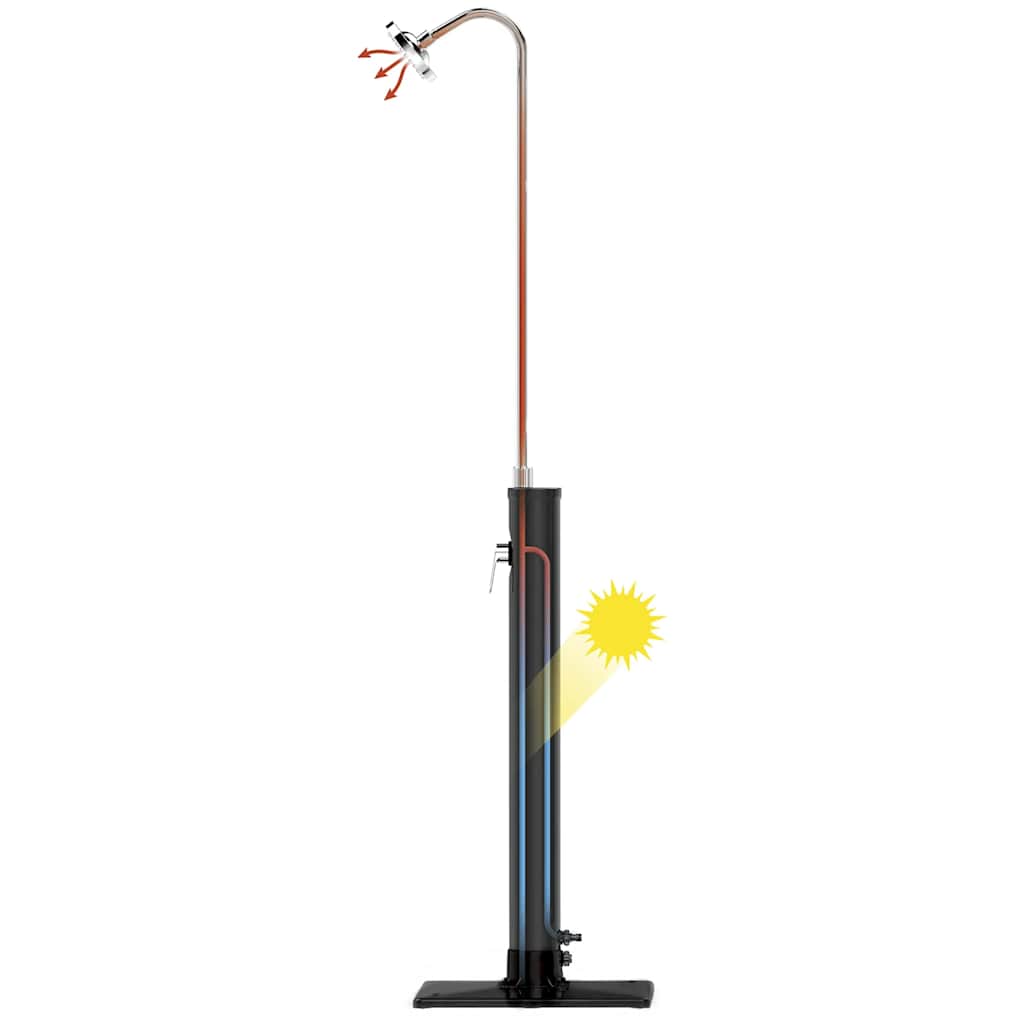 Solar Flow fekete kültéri zuhany 8 L