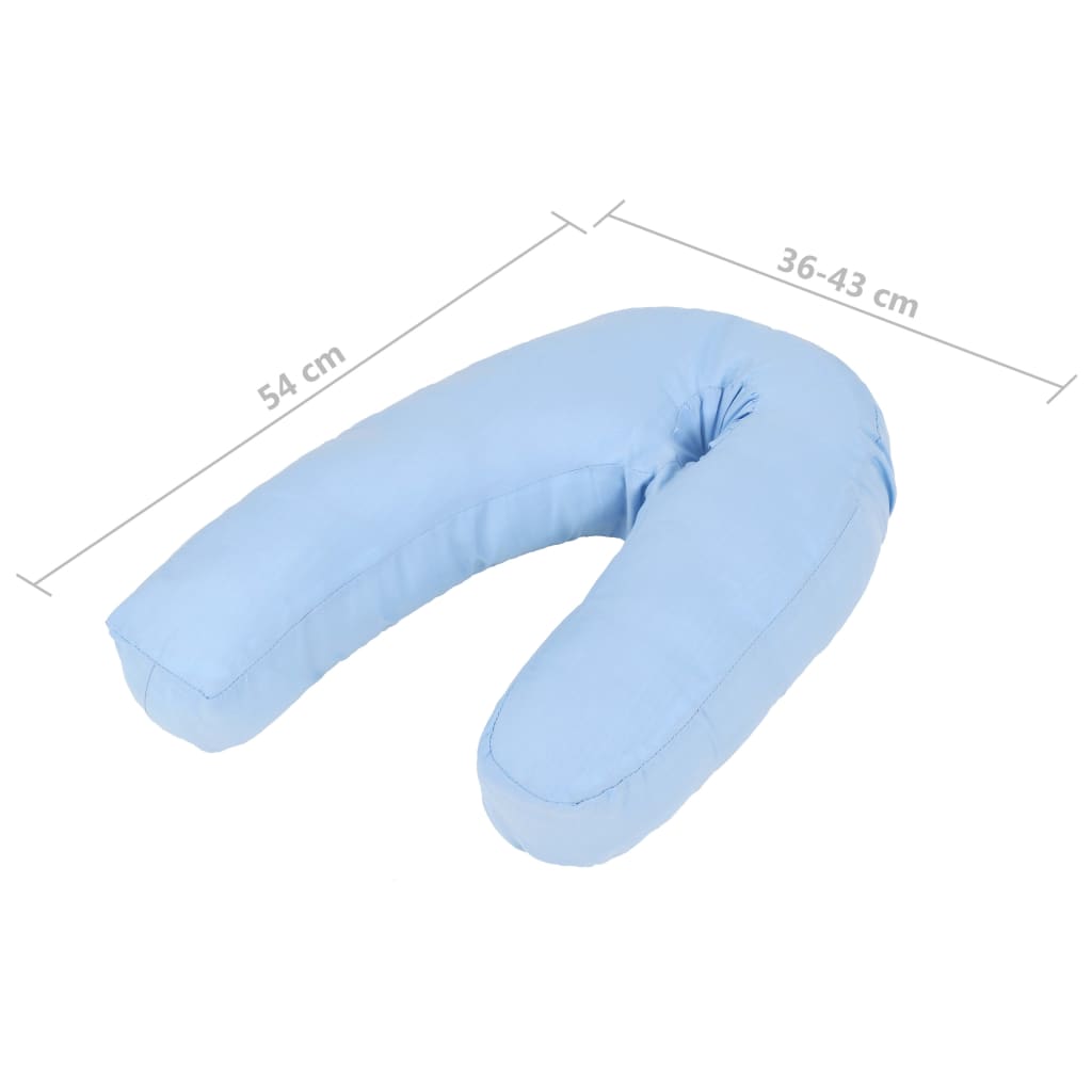 J-alakú kék kismama párna 54 x (36-43) cm