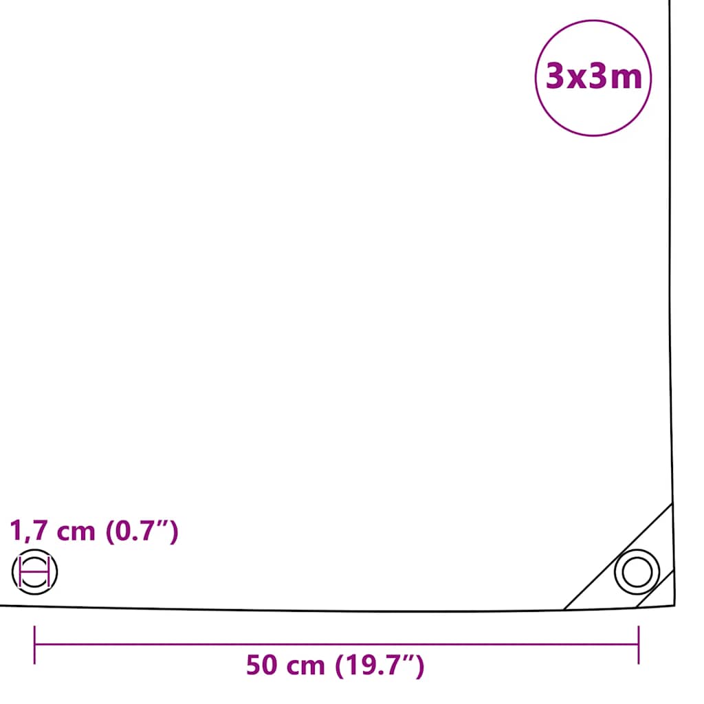 szürke takaróponyva 650 g/m² 3 x 3 m