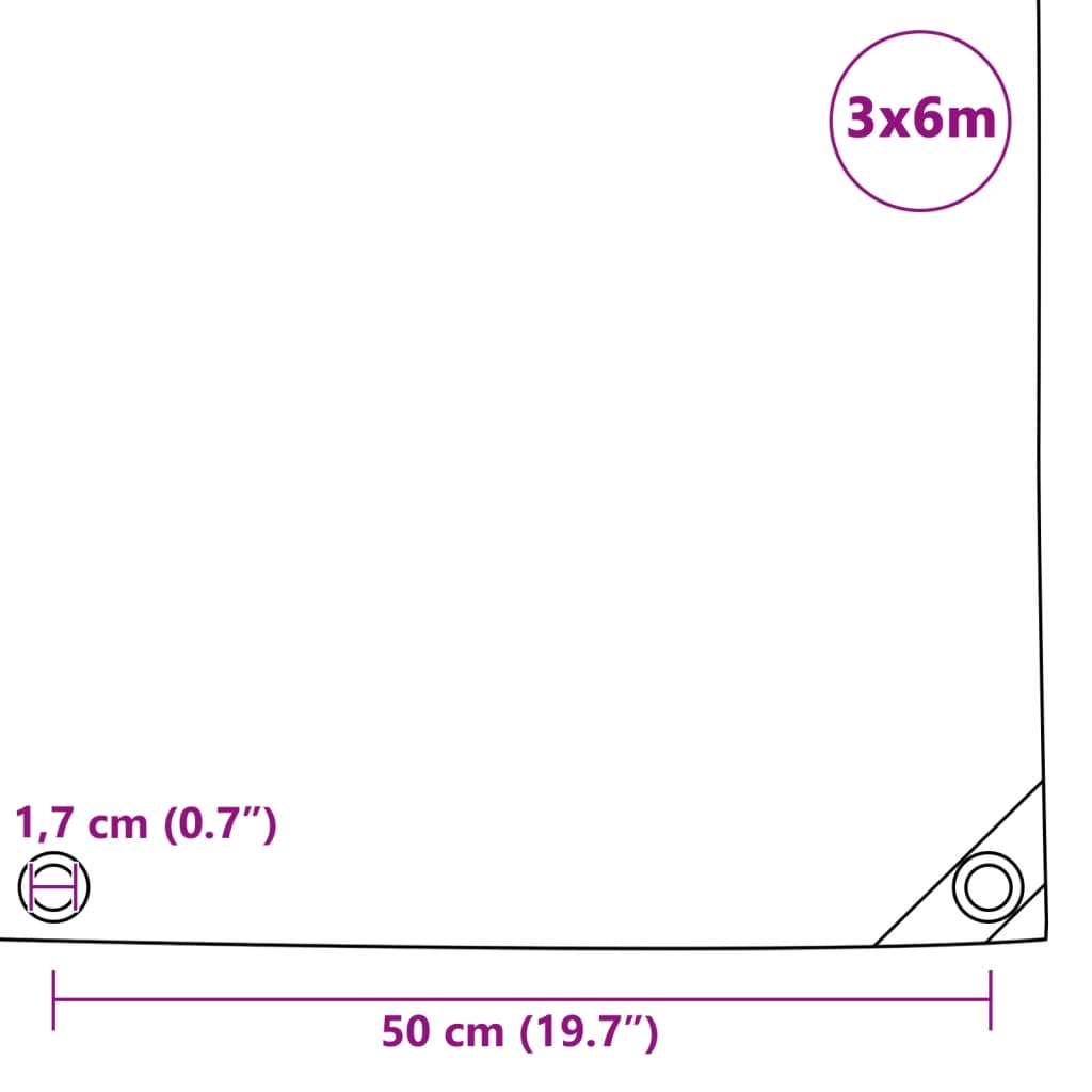 szürke takaróponyva 650 g/m² 3 x 6 m