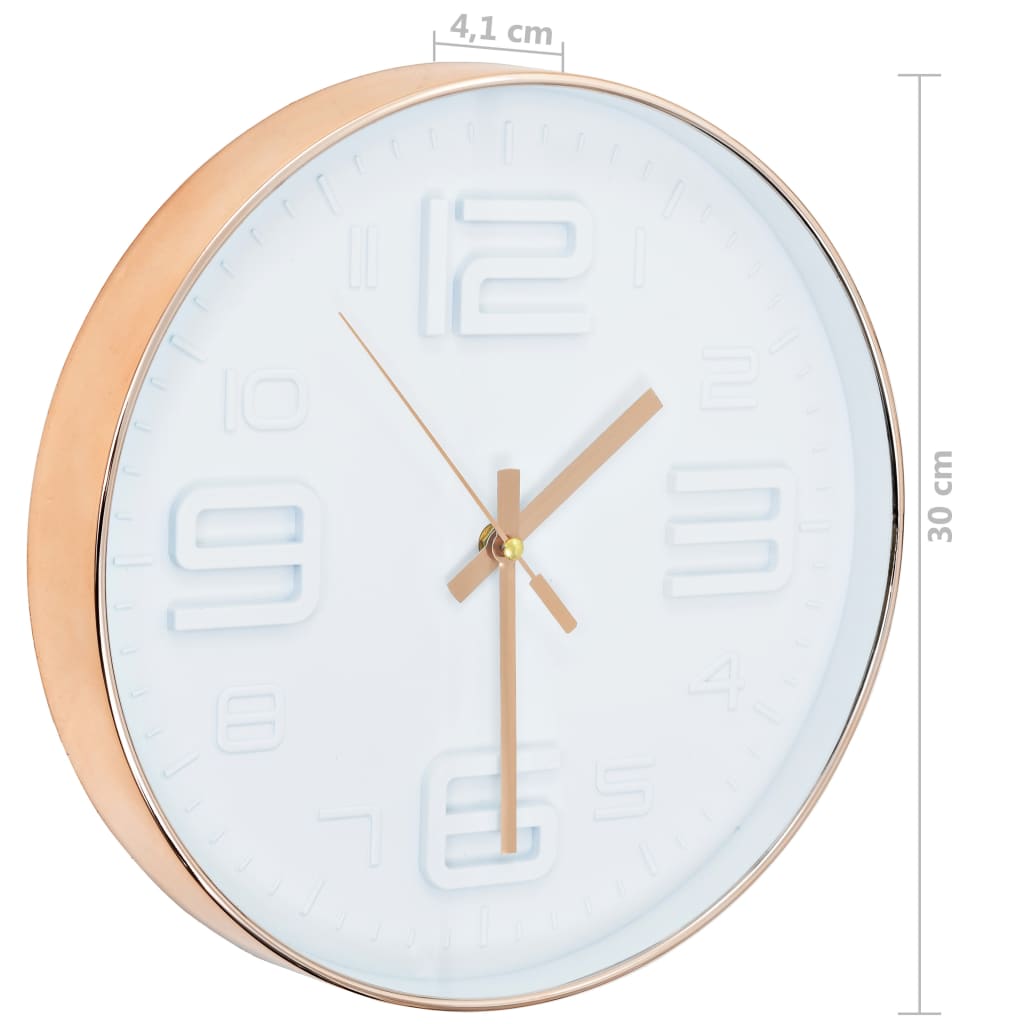 rézhatású falióra 30 cm