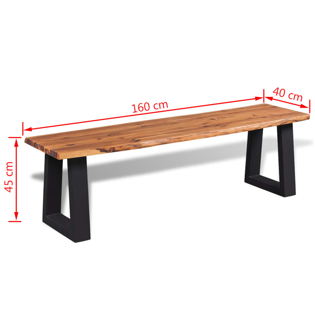 tömör akácfa pad 160 cm