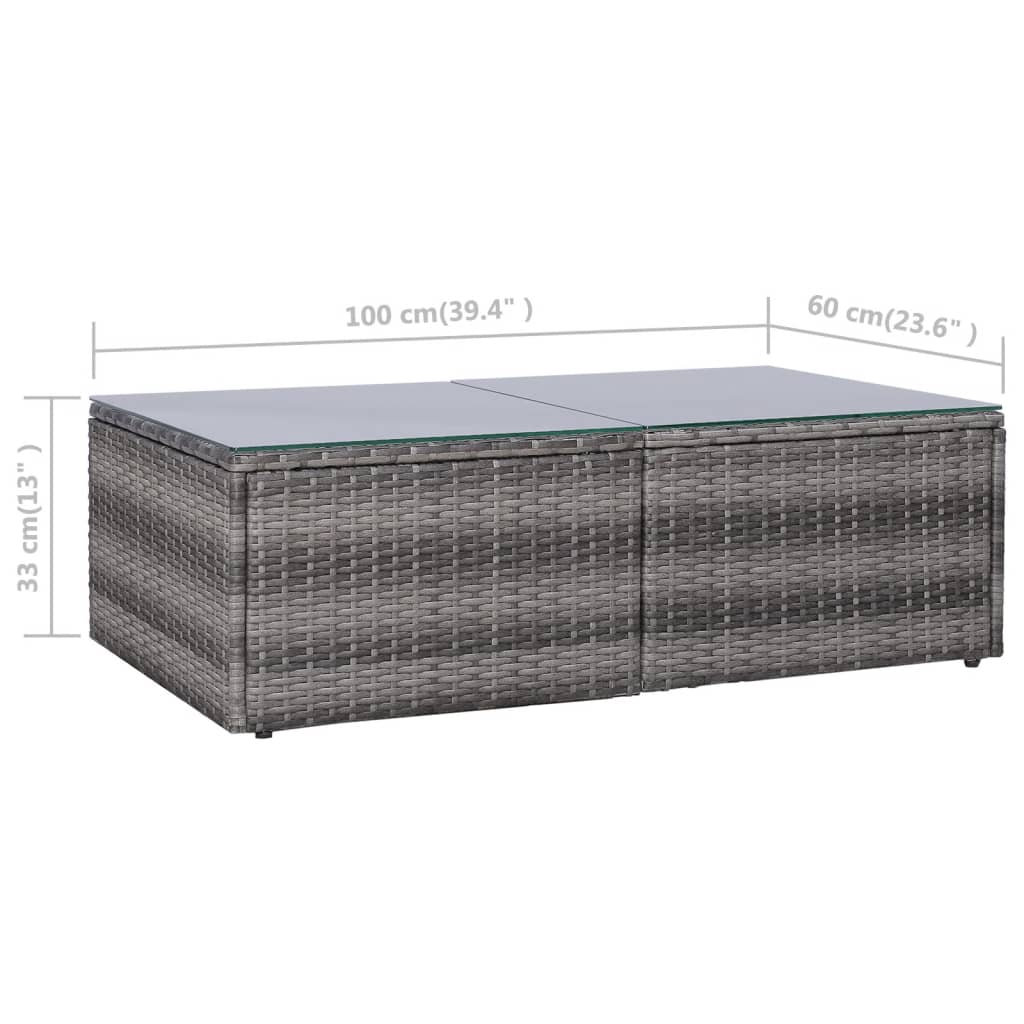 8-részes szürke polyrattan kerti bútorszett párnákkal