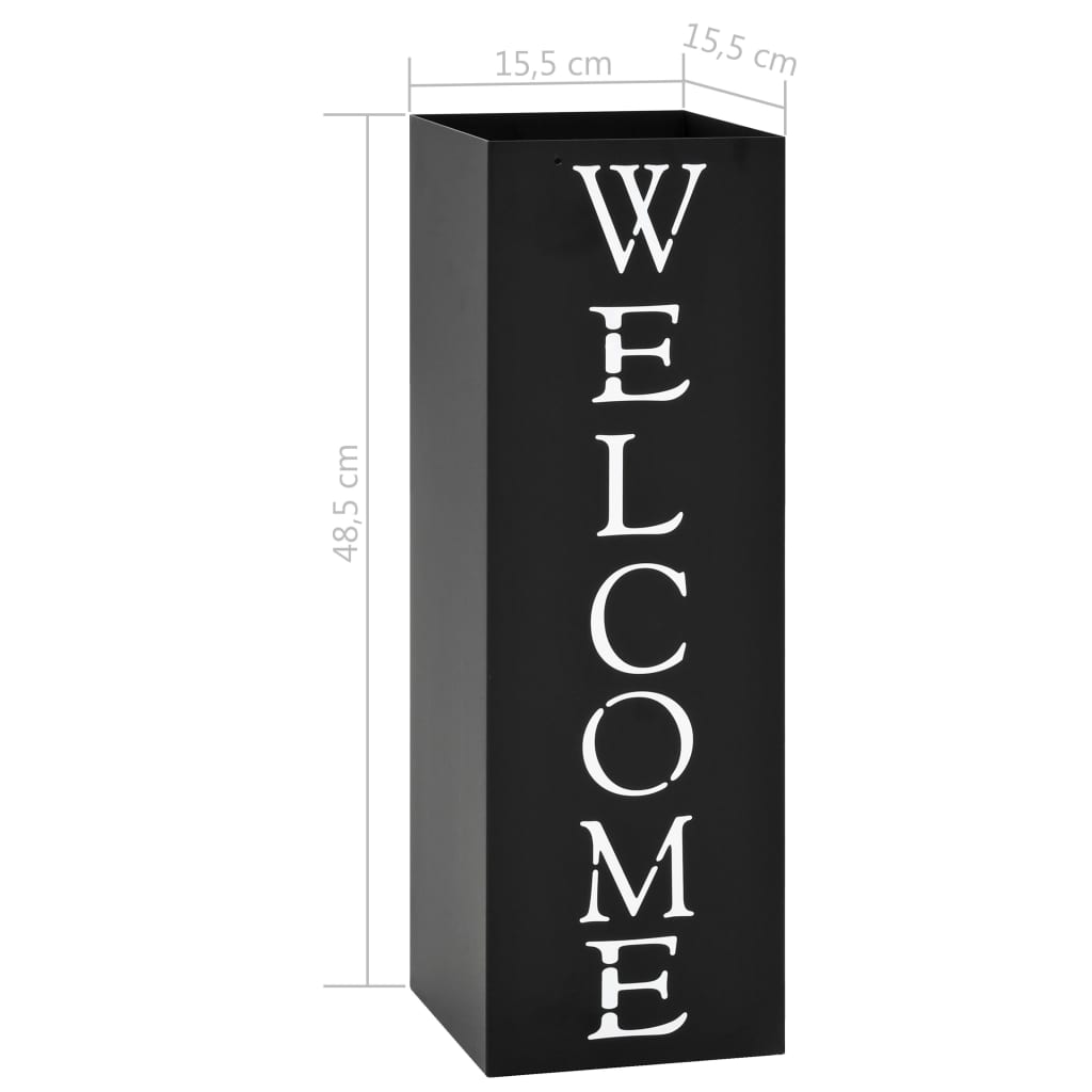 fekete acél esernyőtartó "WELCOME" felirattal