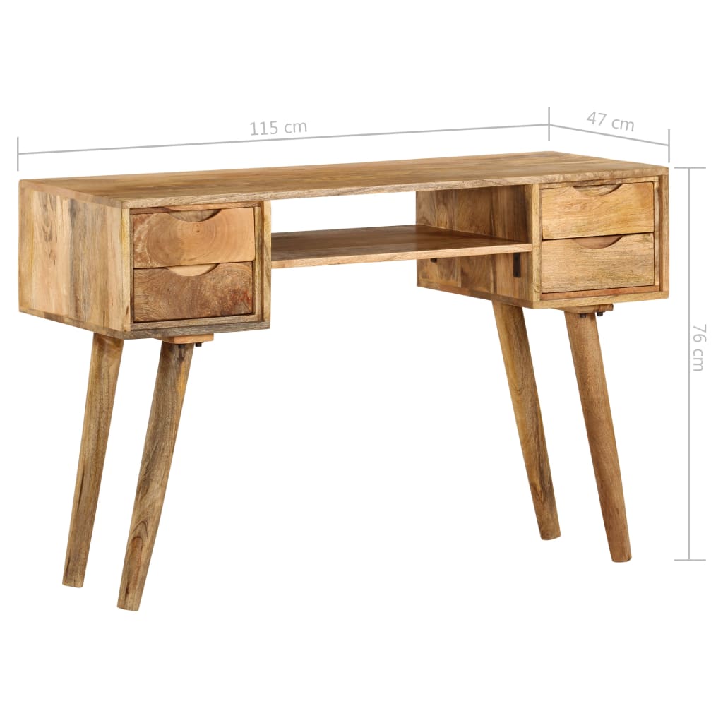 tömör mangófa íróasztal 115 x 47 x 76 cm