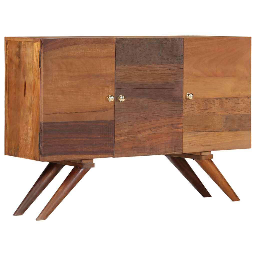 barna tömör újrahasznosított fa tálalószekrény 110 x 30 x 75 cm