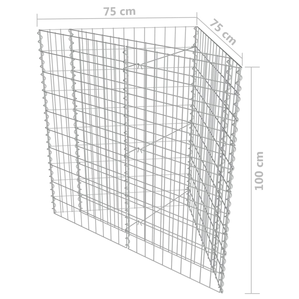horganyzott acél gabion magaságyás 75 x 75 x 100 cm