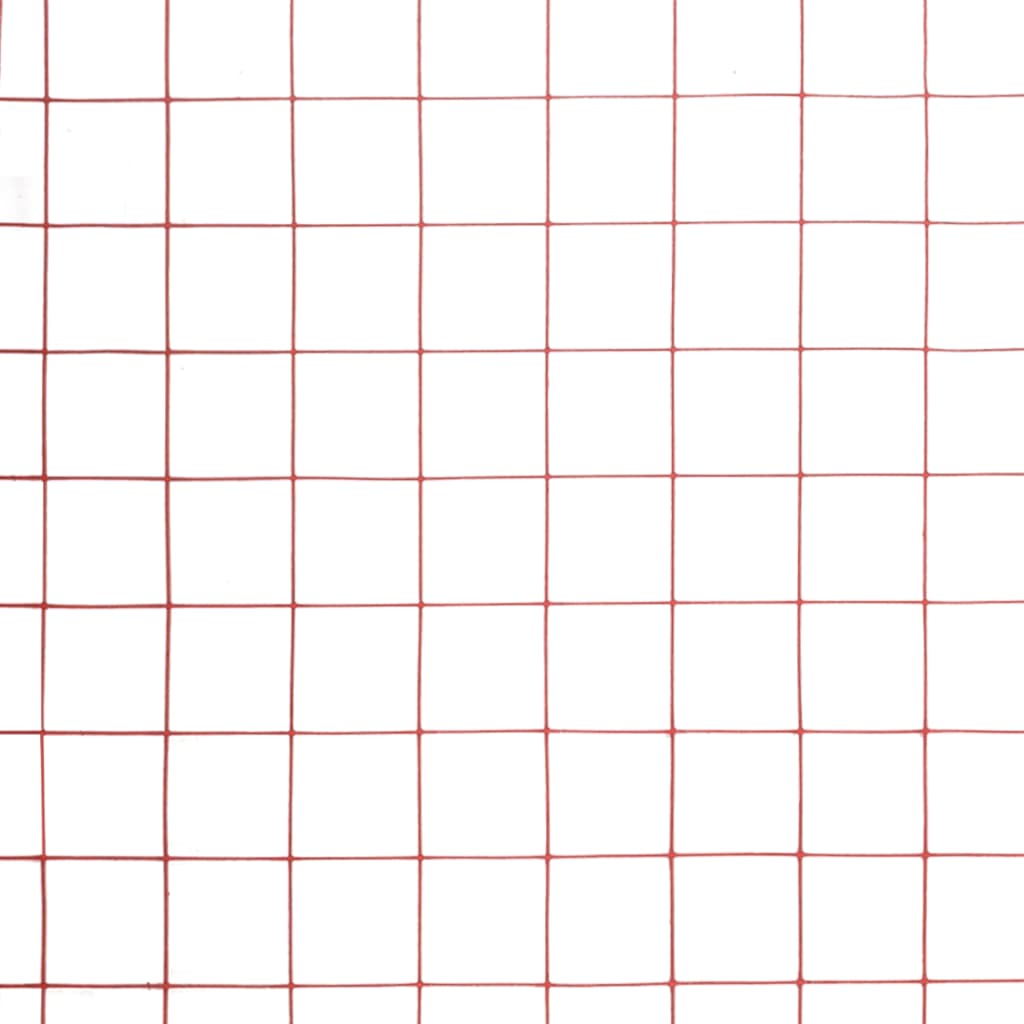 piros PVC-bevonatú acél csirkeháló drótkerítés 10 x 0,5 m