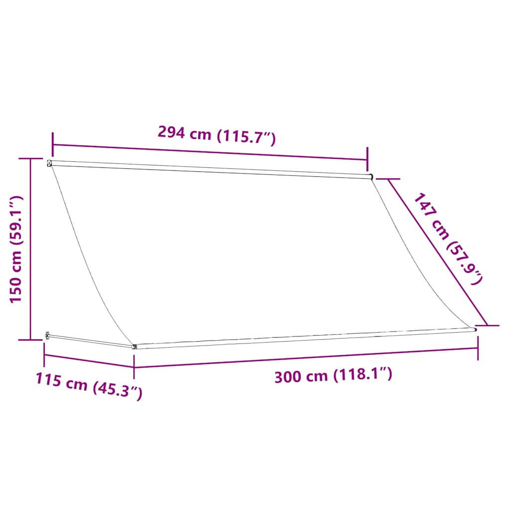 feltekerhető antracitszürke napellenző 300 x 150 cm