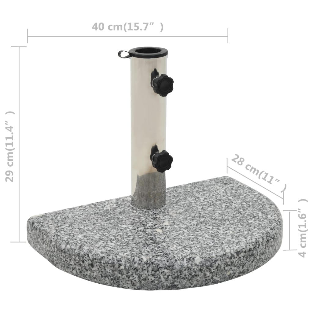 ívelt szürke gránit napernyőtalp 10 kg