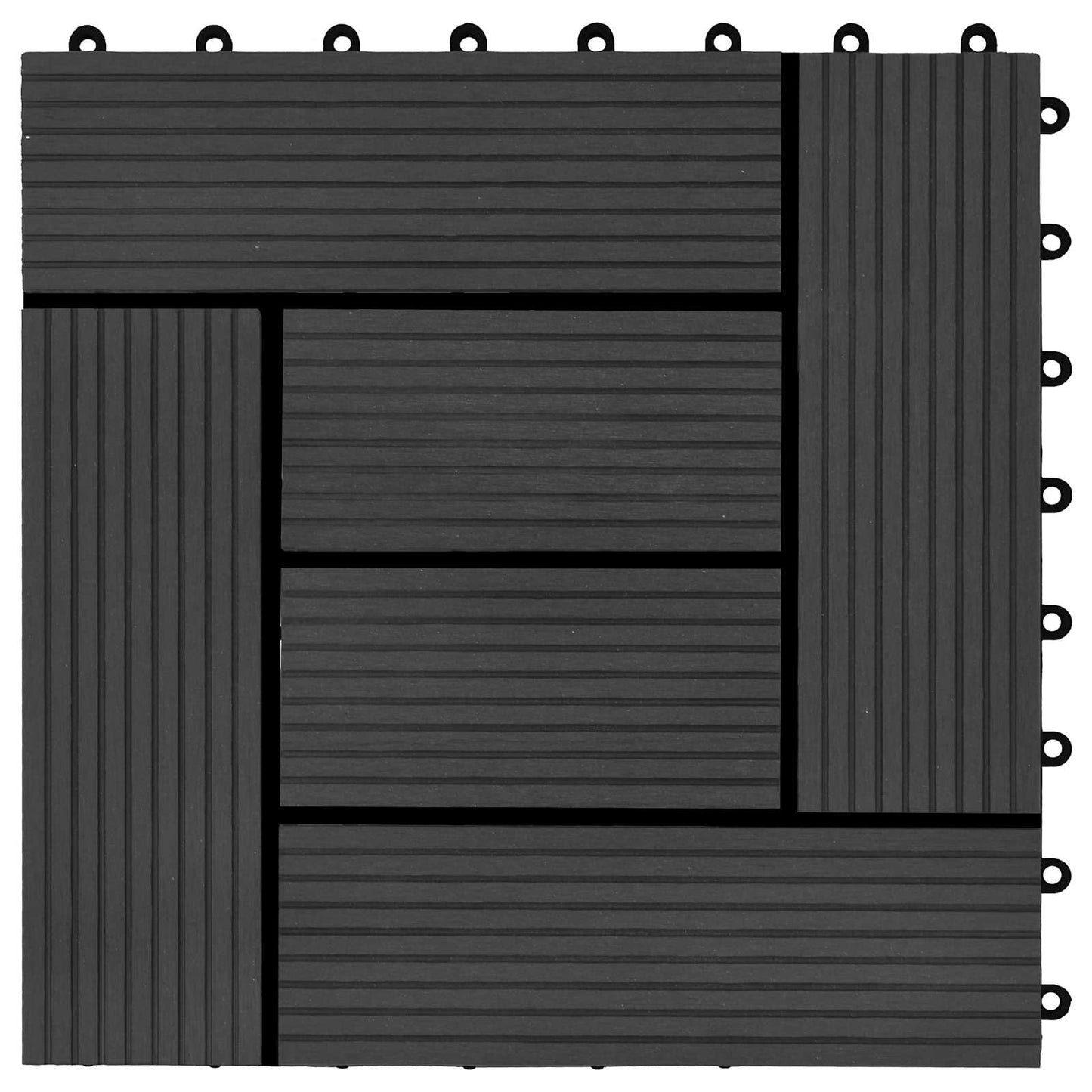 Faszegély járólap 11 db Fekete 30 x 30 cm WPC