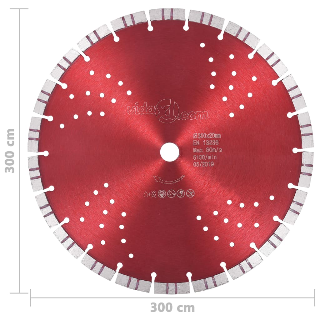 gyémánt vágókorong turbó és furatos acéllal 300 mm