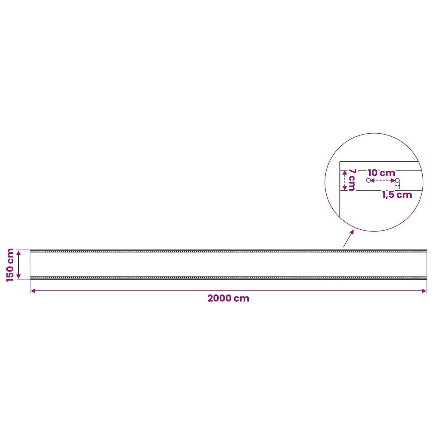 fehér takaróponyva 260 g/m² 1,5 x 20 m