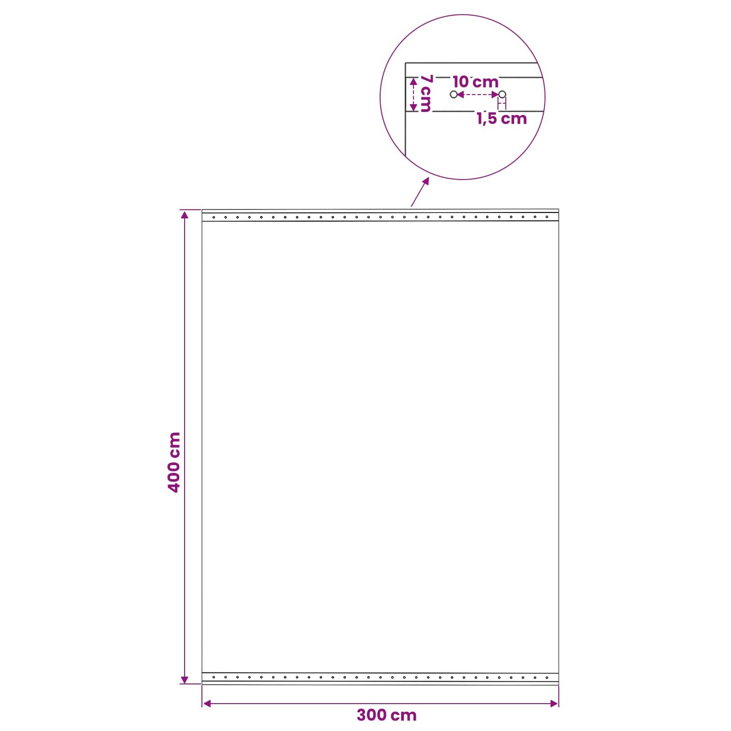 fehér takaróponyva 260 g/m² 4 x 3 m
