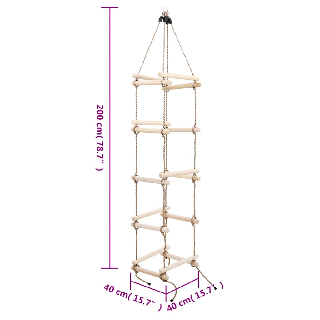 fa kötéllétra gyerekeknek 200 cm