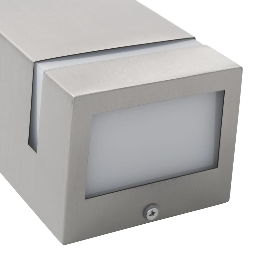 2 db ezüstszínű négyszögű kültéri fali lámpa 35 W