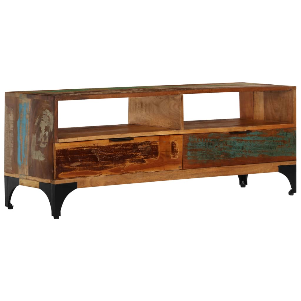 tömör újrahasznosított fa TV-szekrény 118 x 35 x 45 cm