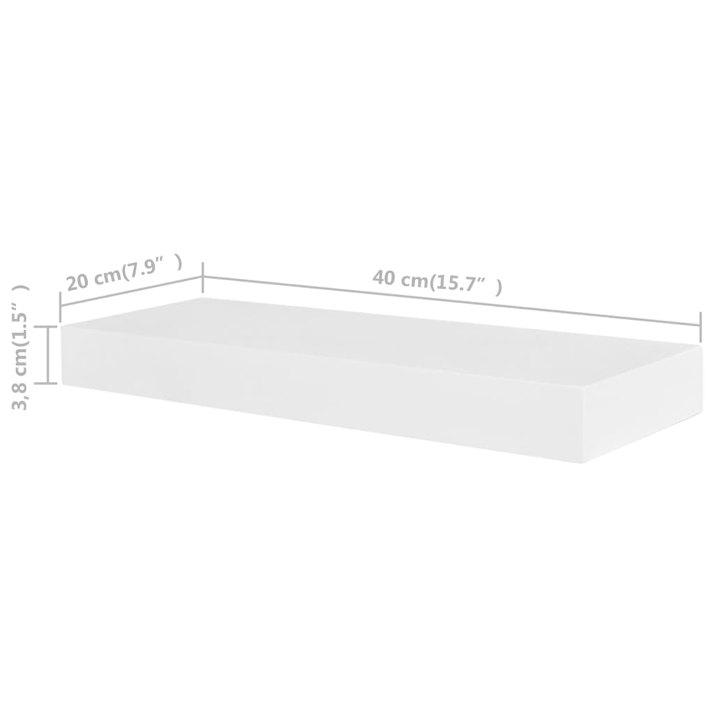 4 db fehér fali polc 40 cm