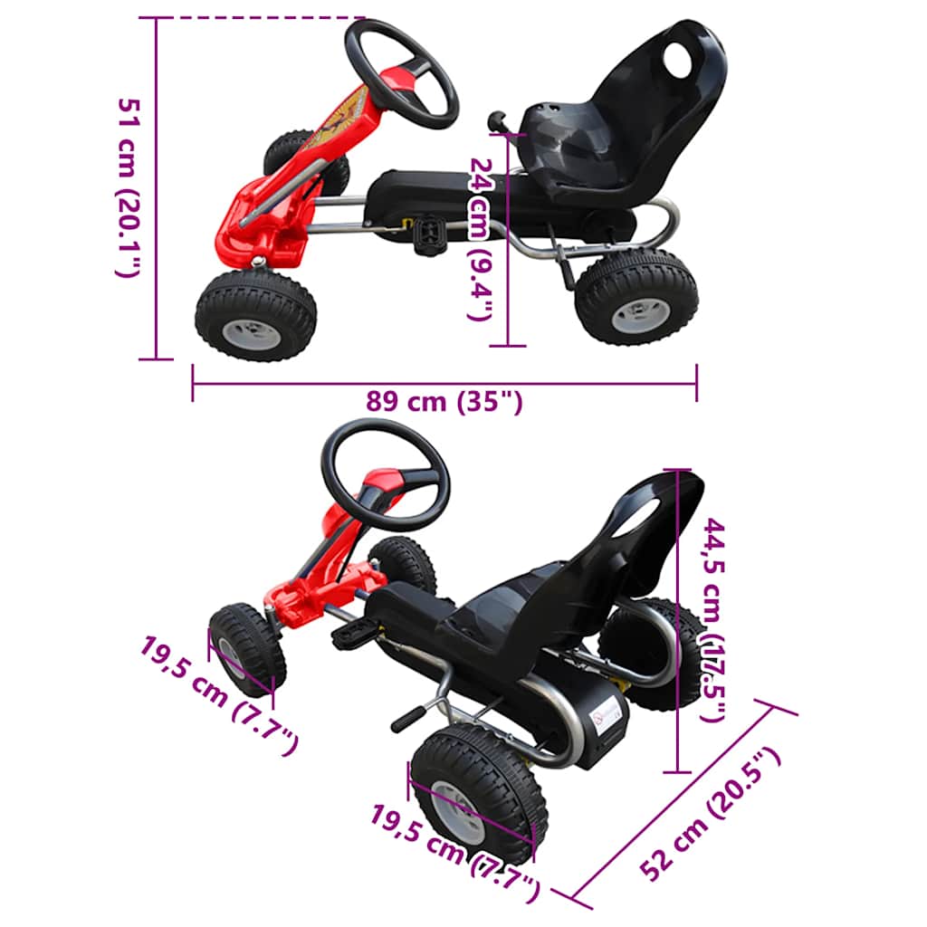 pedálos gokart piros