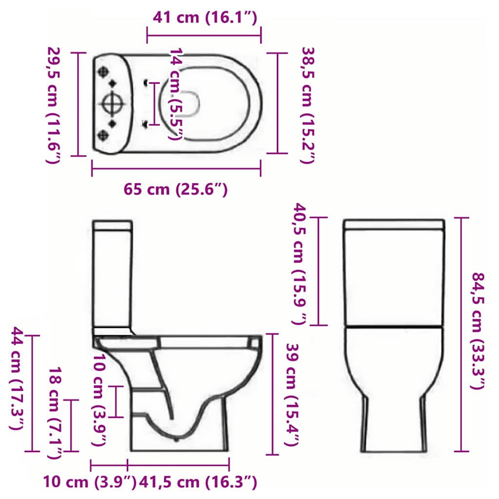 fekete kerámia WC öblítőrendszerrel