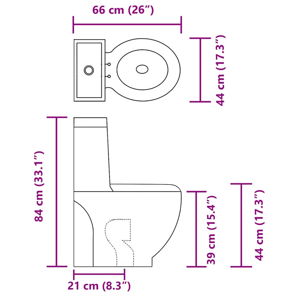 fekete kerámia fürdőszobai kerek WC