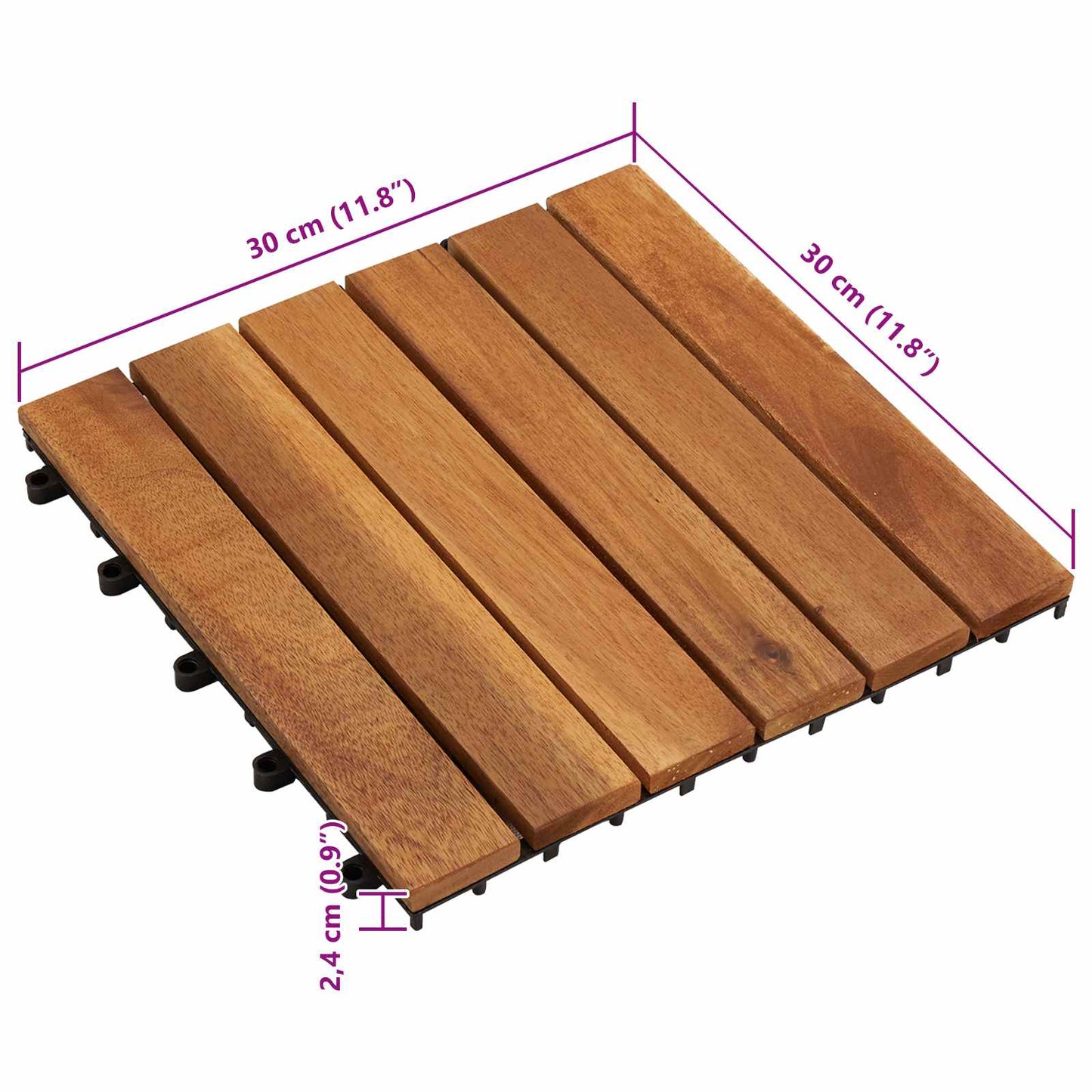 Faszegély járólap 10 pcs Barna 30 x 30 cm Akácfa