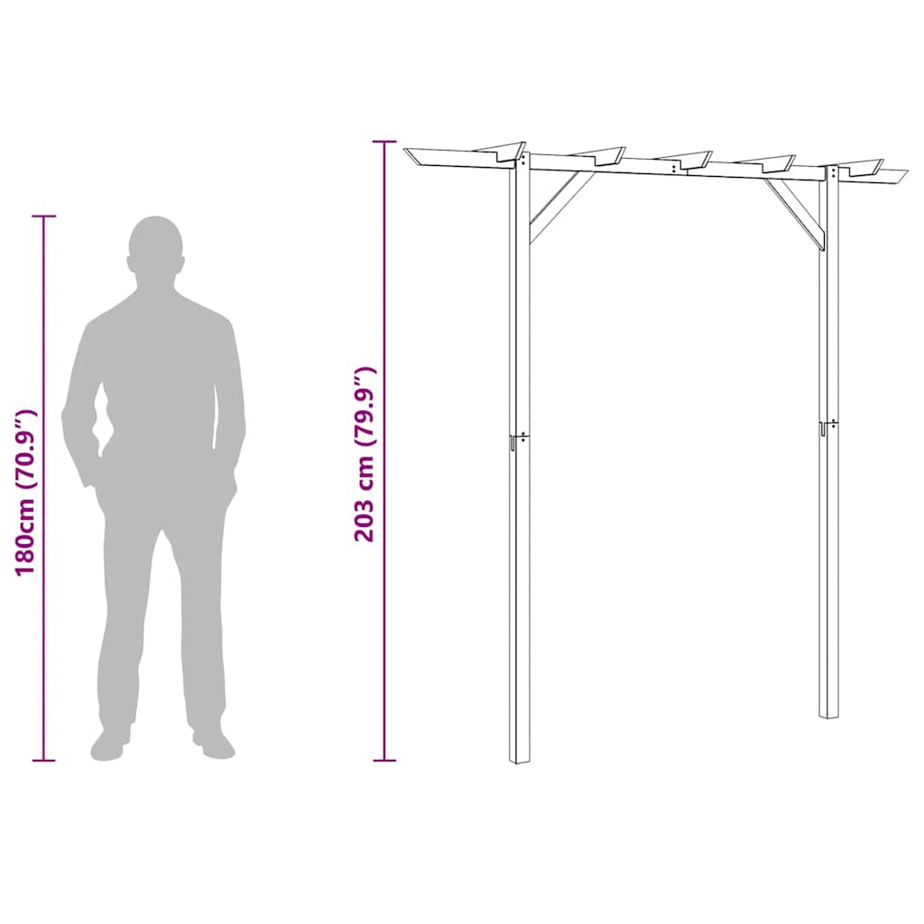 fa kerti pergola 205 x 40 x 203 cm