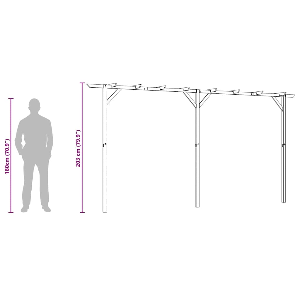 fa kerti pergola 410 x 40 x 203 cm