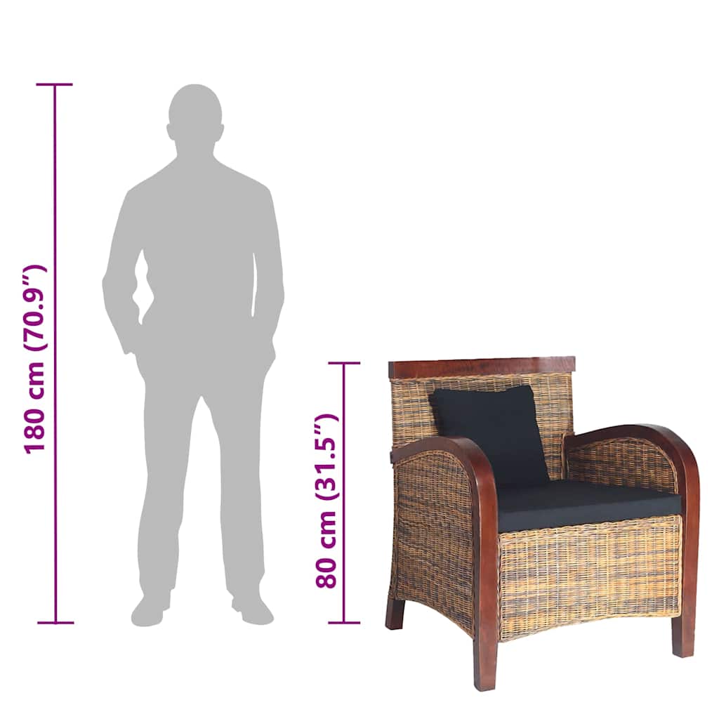 kézzel font rattan karosszék