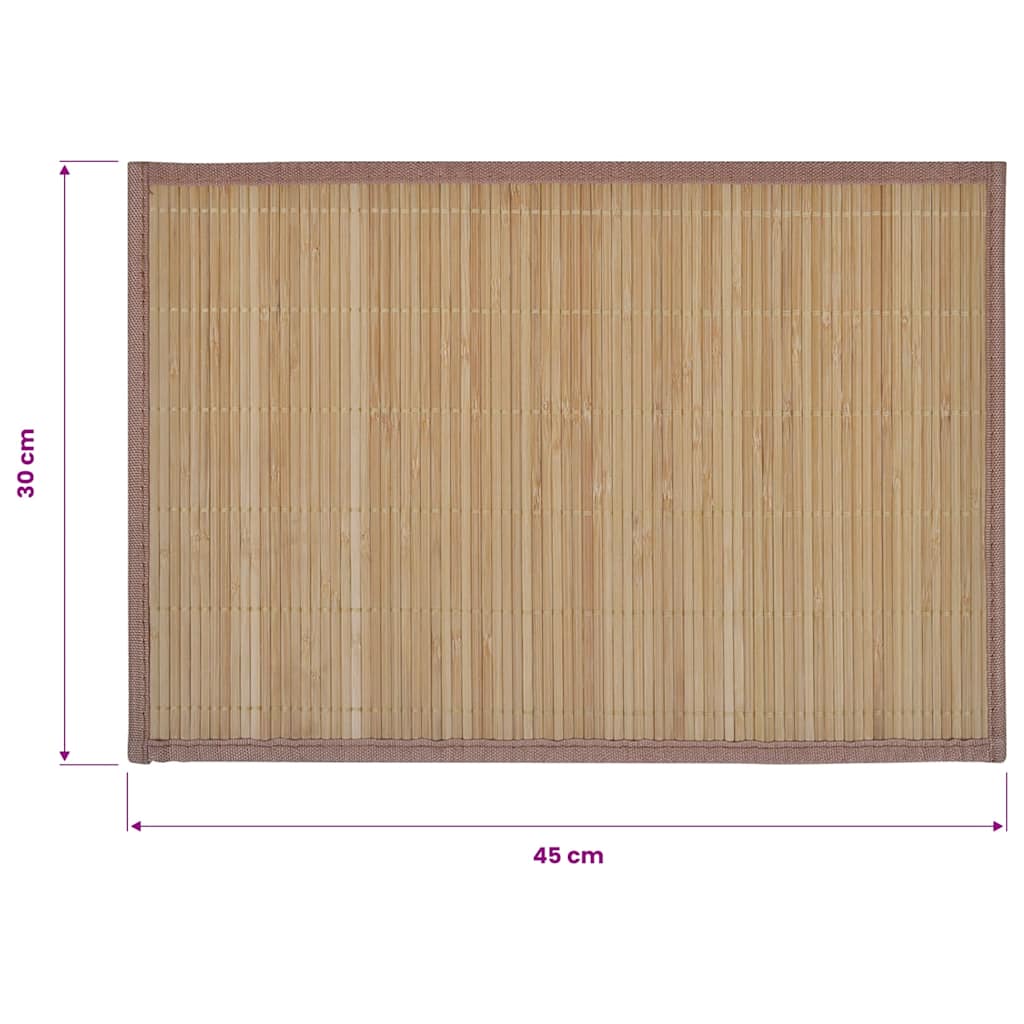 6 db bambusz alátét 30 x 45 cm barna