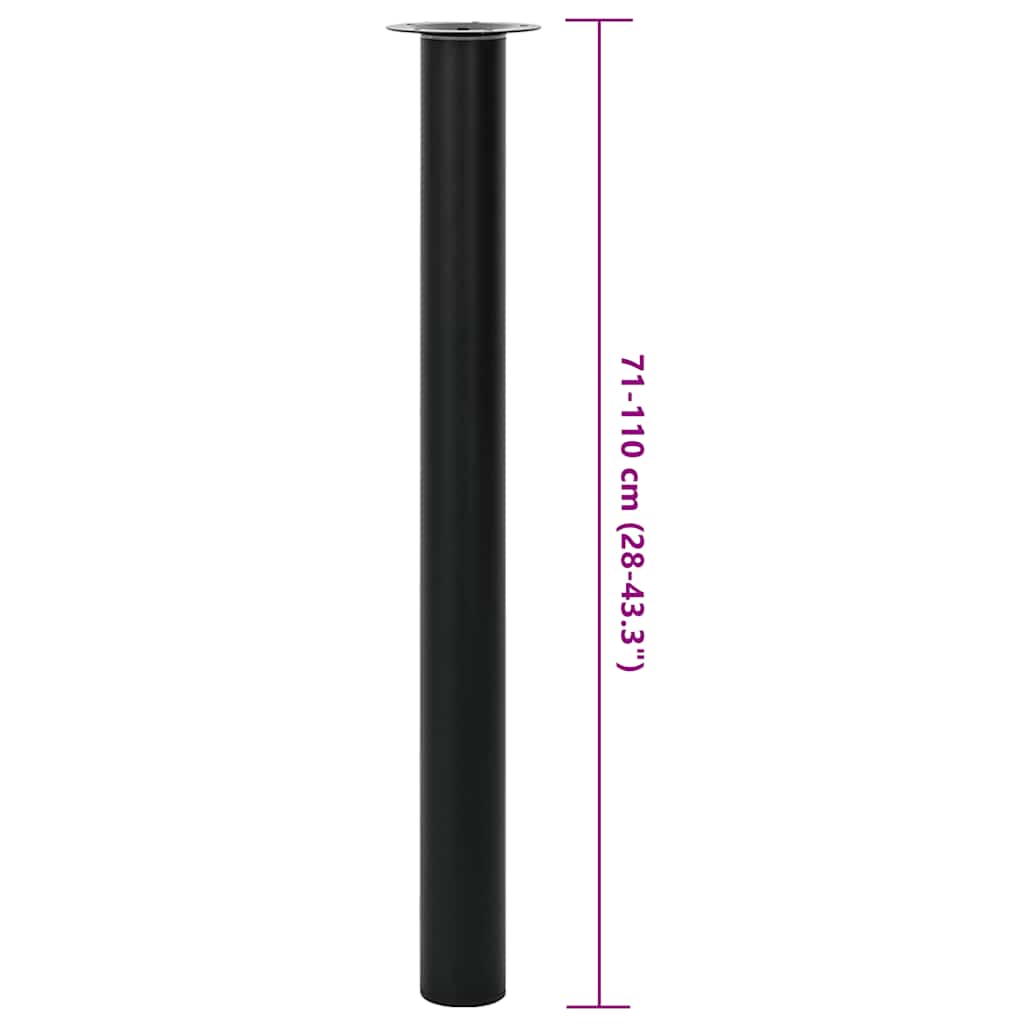 2 teleszkópos asztalláb 710 mm - 1100 mm Fekete