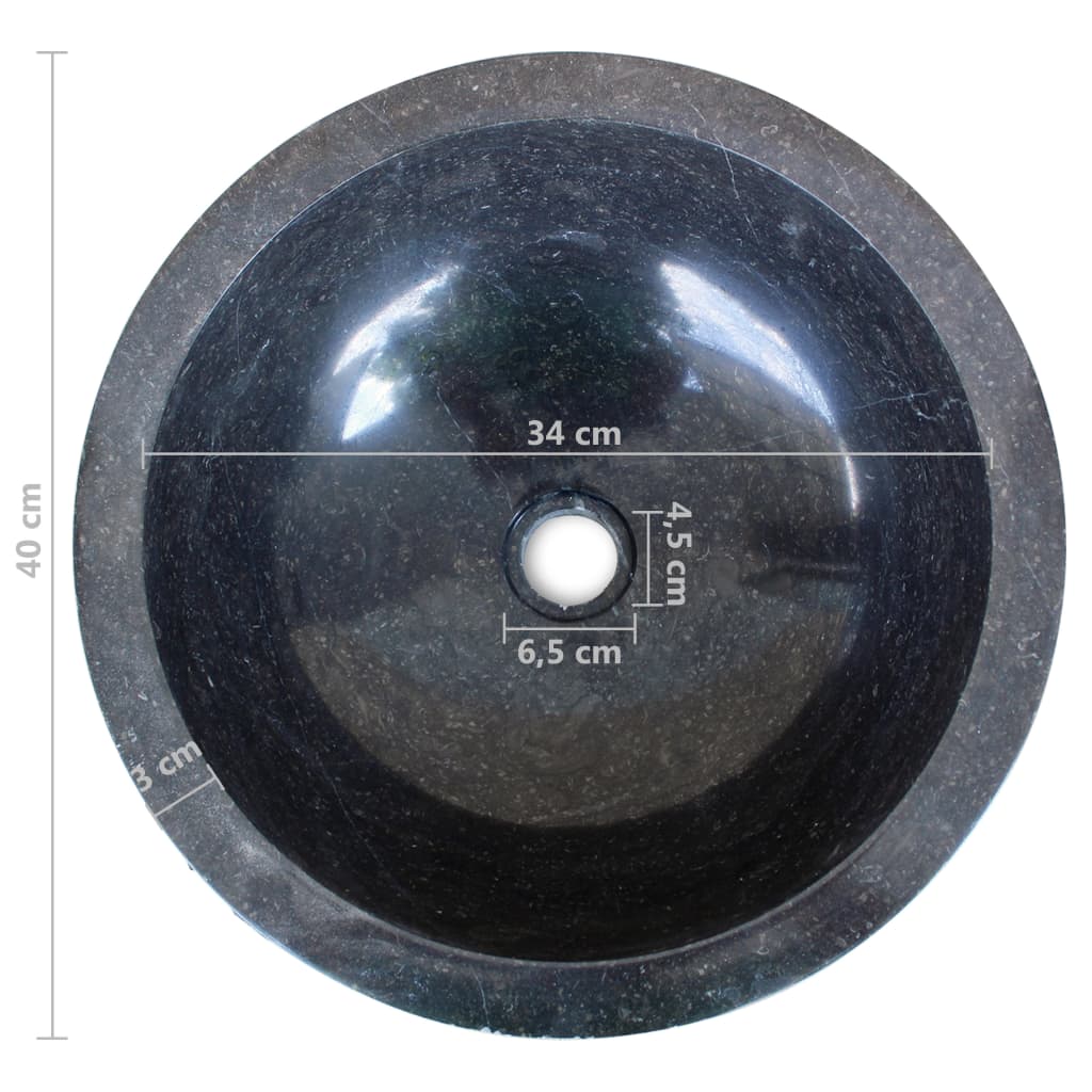 fekete fürdőszobai mosdókagyló 40 cm