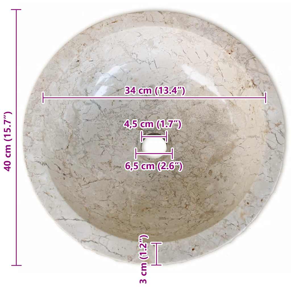 krémszínű fürdőszobai mosdókagyló 40 cm