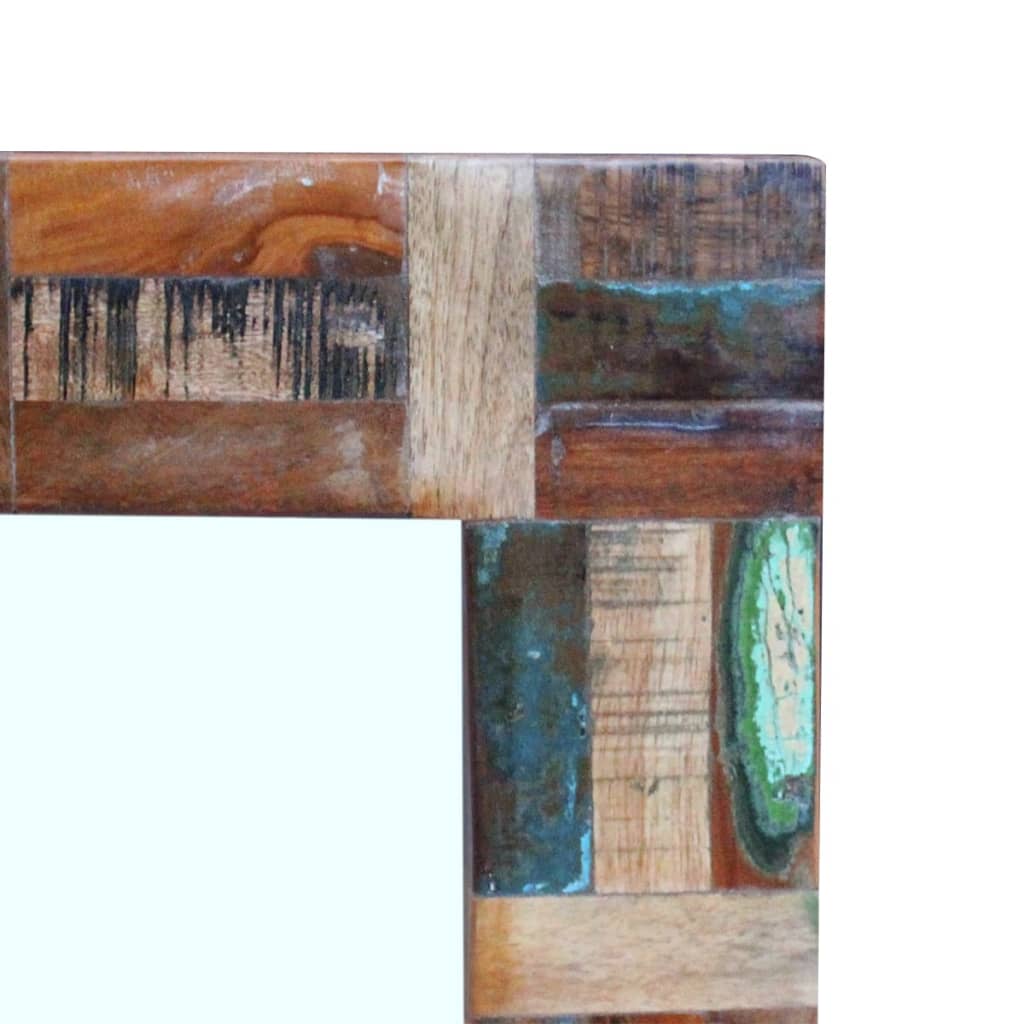 tömör újrahasznosított fa tükör 80 x 50 cm