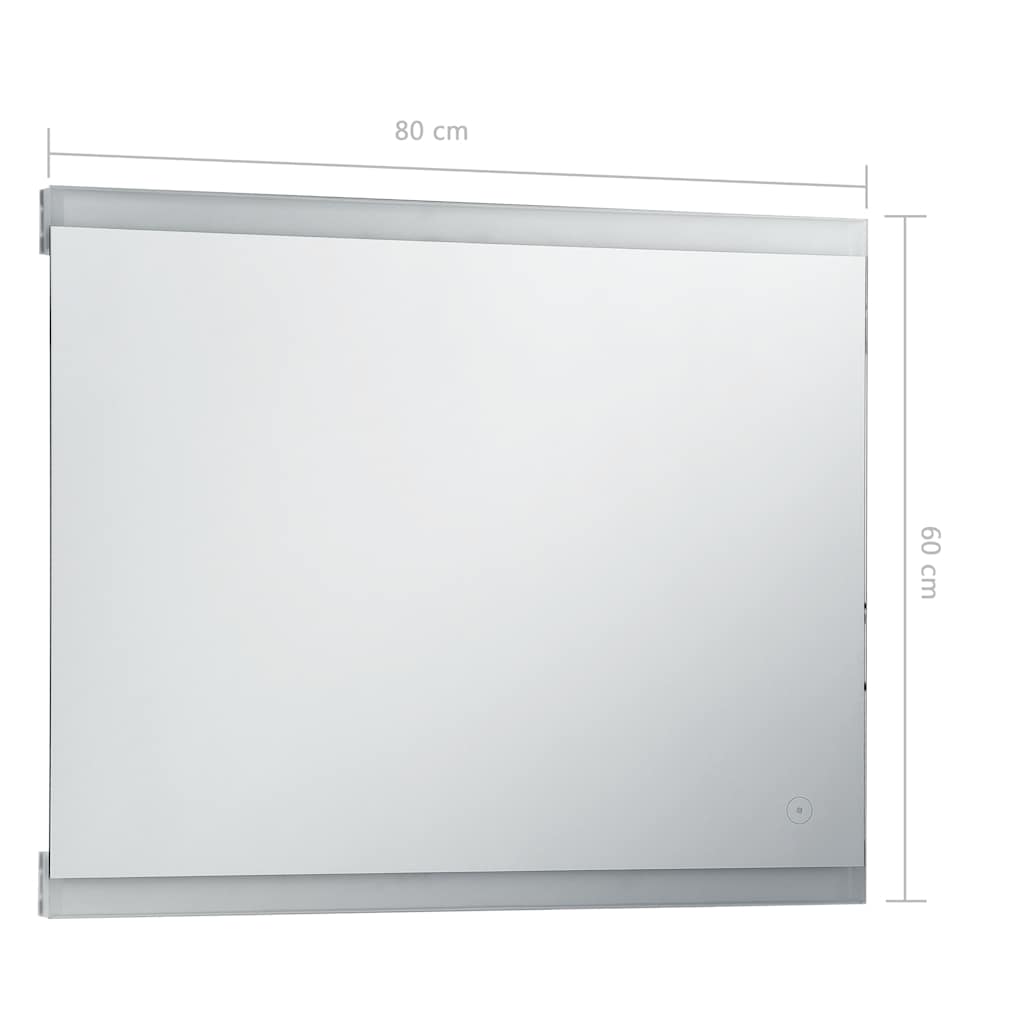 LED-es fürdőszobai falitükör érintésérzékelővel 80 x 60 cm