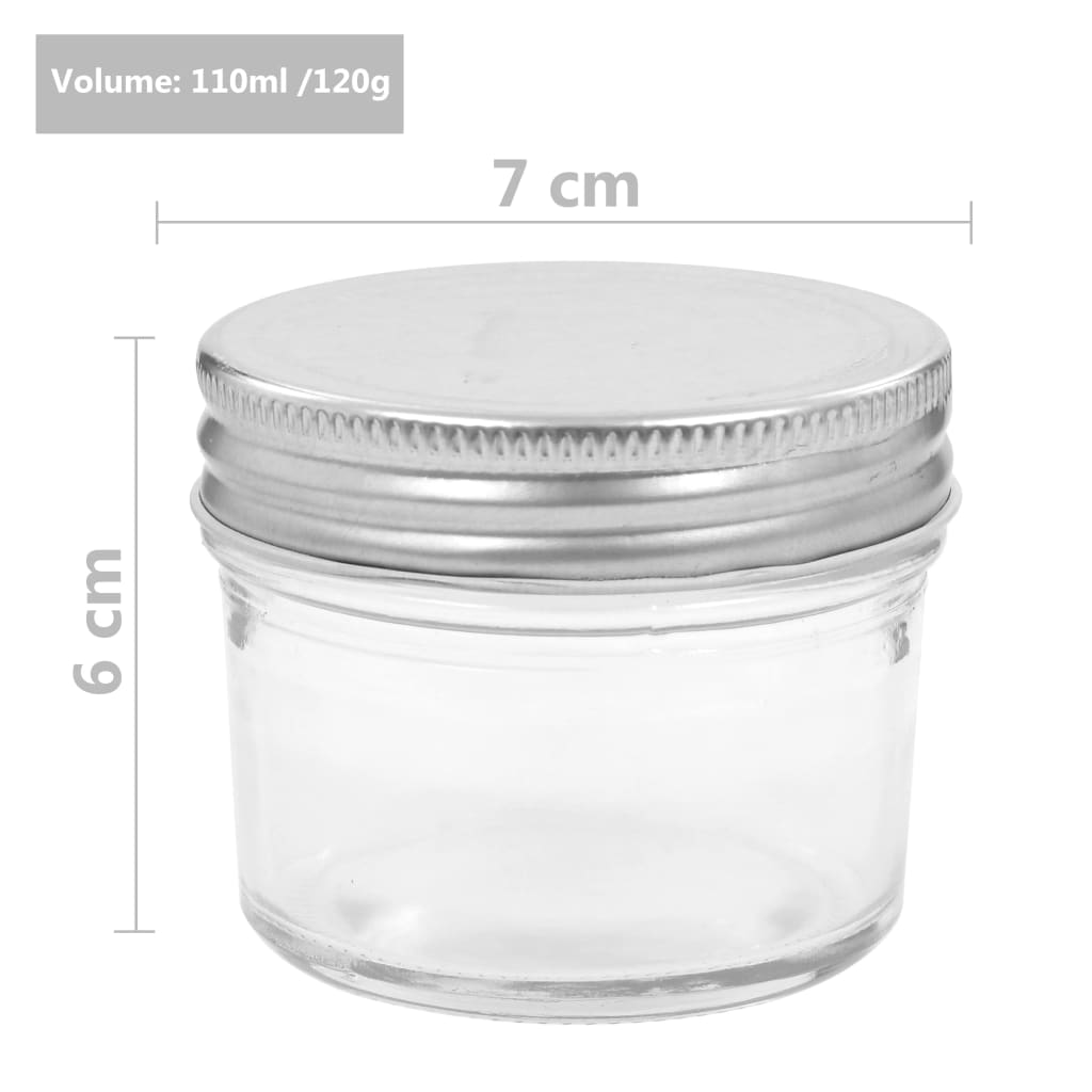96 db 110 ml-es befőttesüveg ezüstszínű tetővel