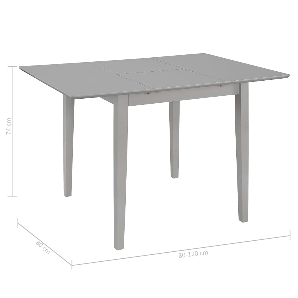 szürke kihúzható MDF étkezőasztal (80-120)x80x74 cm