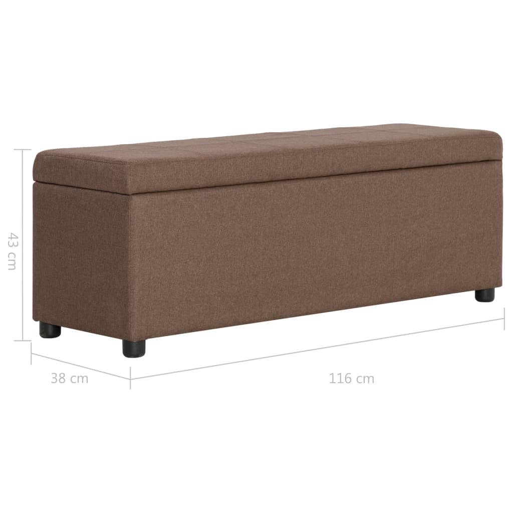 barna poliészter pad tárolórekesszel 116 cm