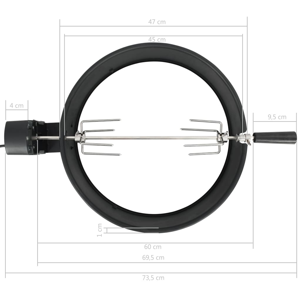 fekete BBQ grillgyűrű szett 47 cm