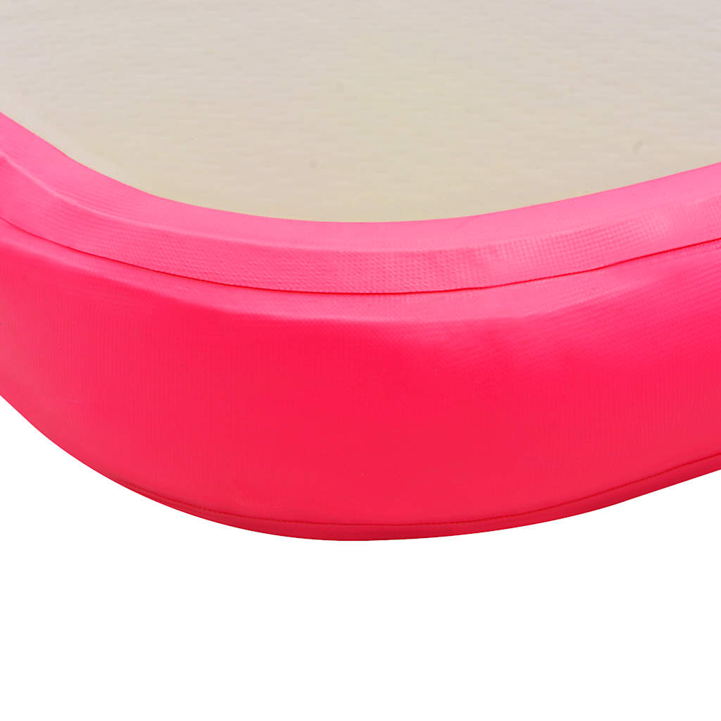 rózsaszín PVC felfújható tornaszőnyeg pumpával 600x100x10 cm