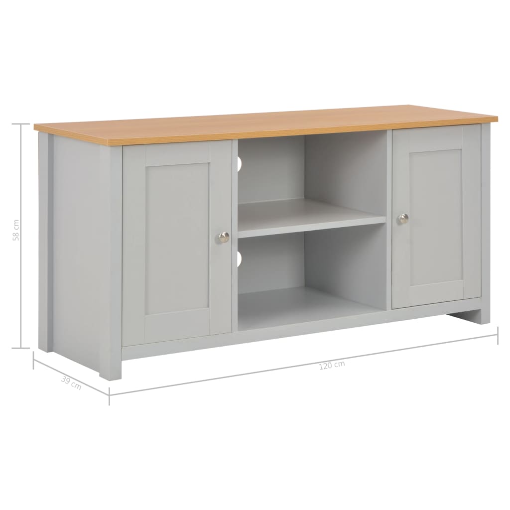 szürke TV-szekrény 120 x 39 x 58 cm