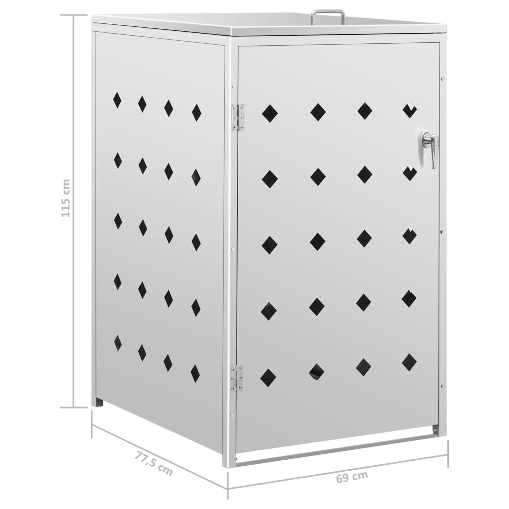 rozsdamentes acél keret gurítható szemeteskukához 240 liter
