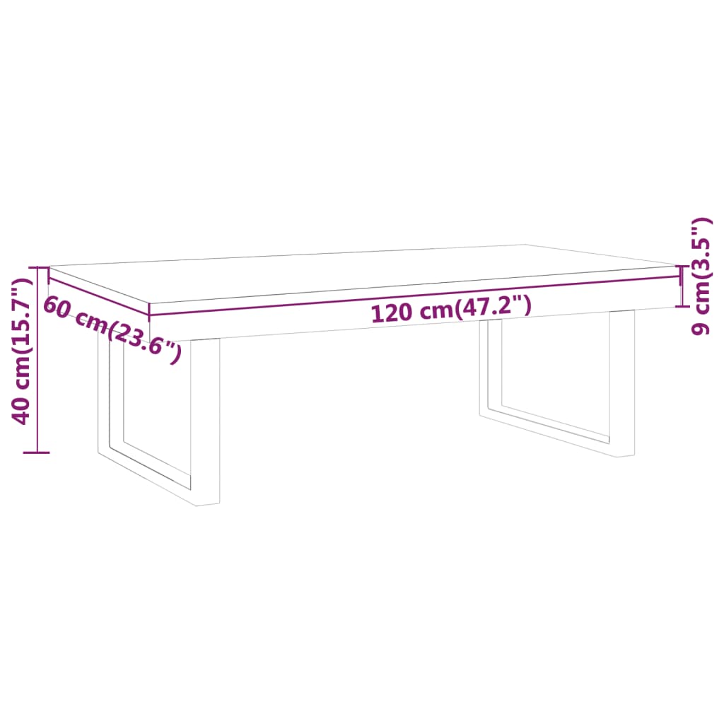 szürke és fekete MDF és vas dohányzóasztal 120x60x40 cm