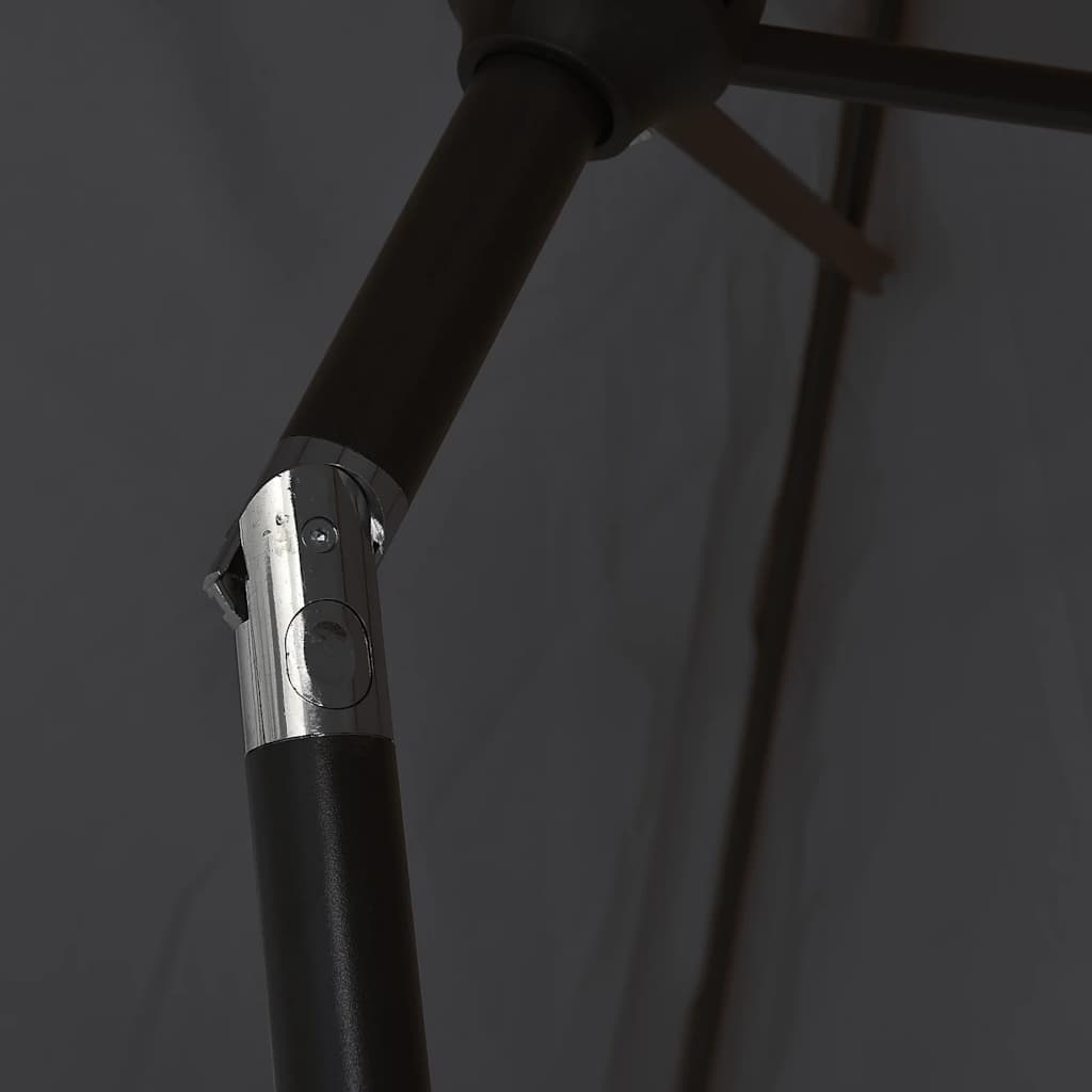 fekete kültéri napernyő fémrúddal 300 x 200 cm