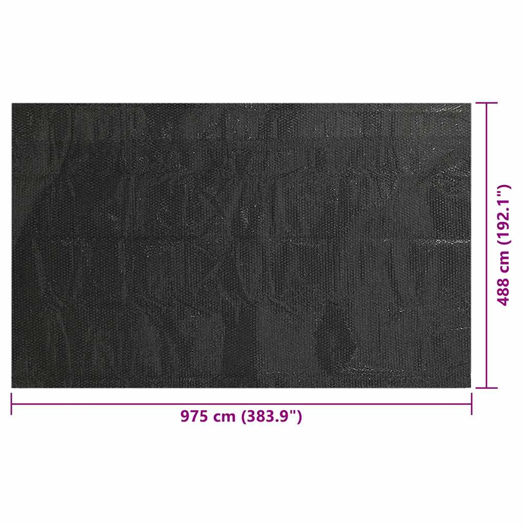 fekete polietilén medencetakaró 975 x 488 cm