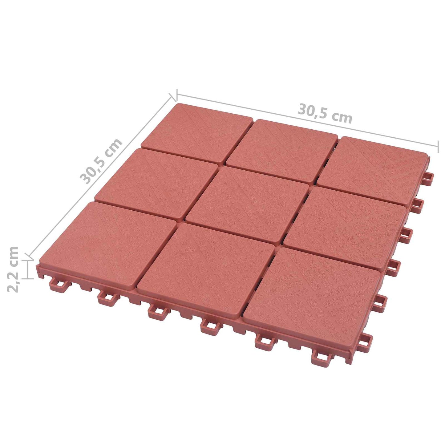 Faszegély járólap 10 pcs Piros 30,5 x 30,5 x 2,2 cm