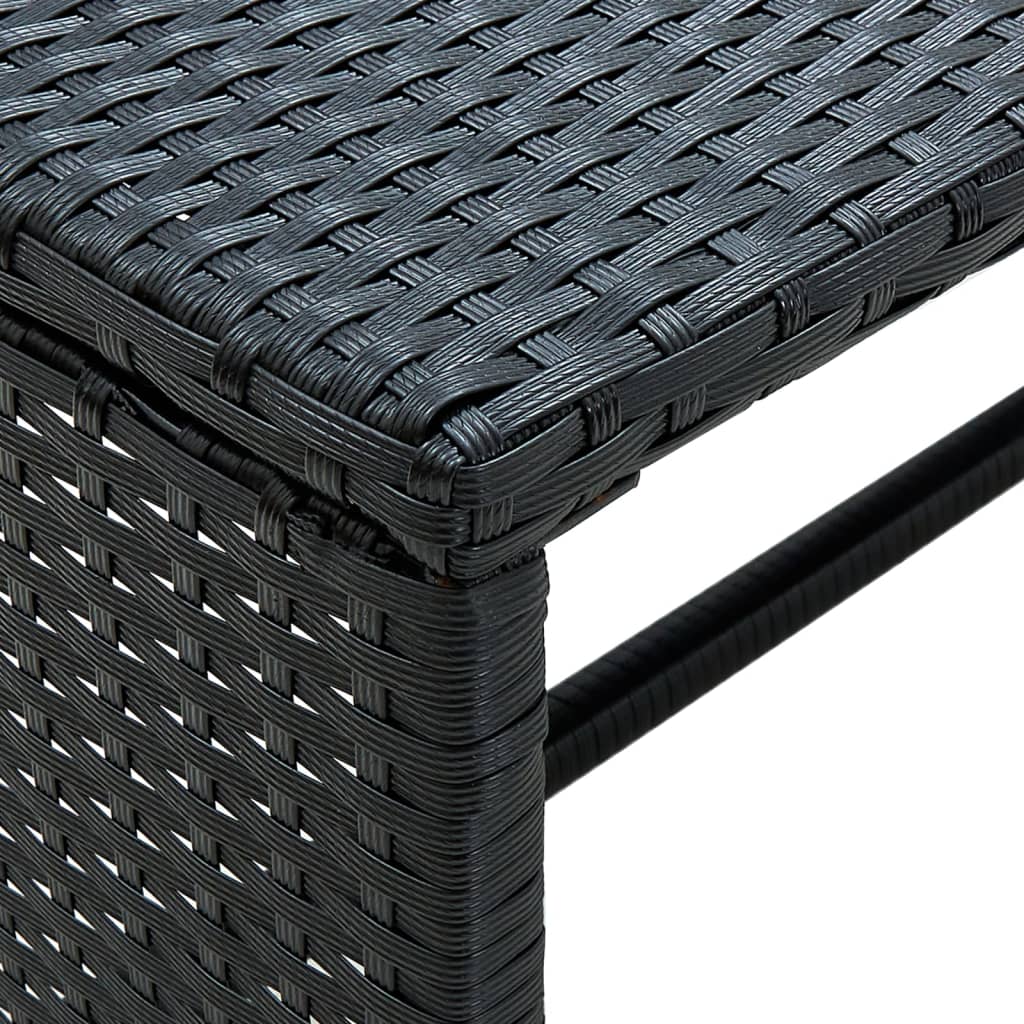 4 részes fekete polyrattan kerti pihenőgarnitúra párnákkal