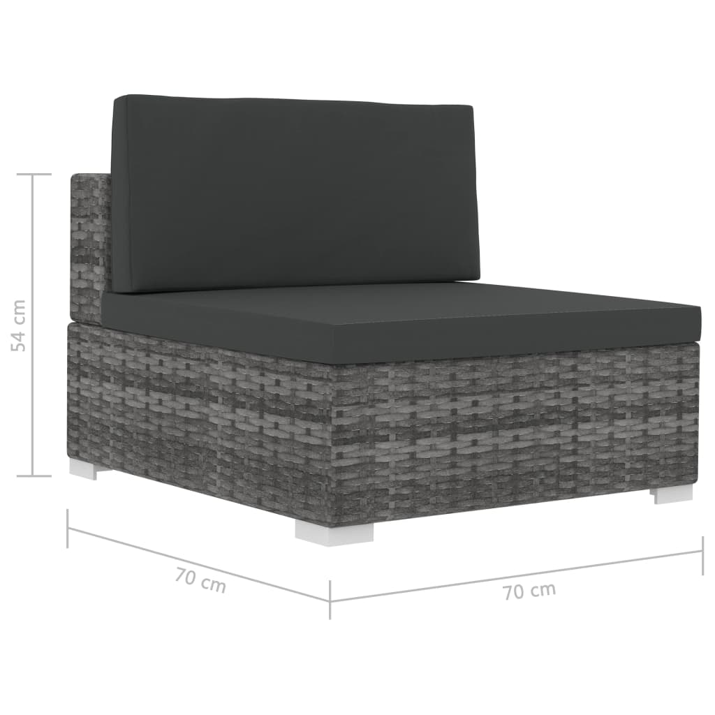 4 részes szürke polyrattan kerti kanapészett párnákkal