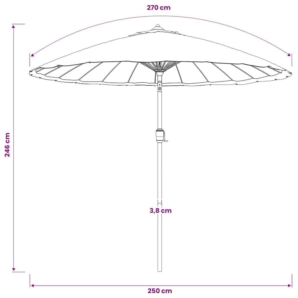 terrakotta kültéri napernyő alumíniumrúddal 250 cm