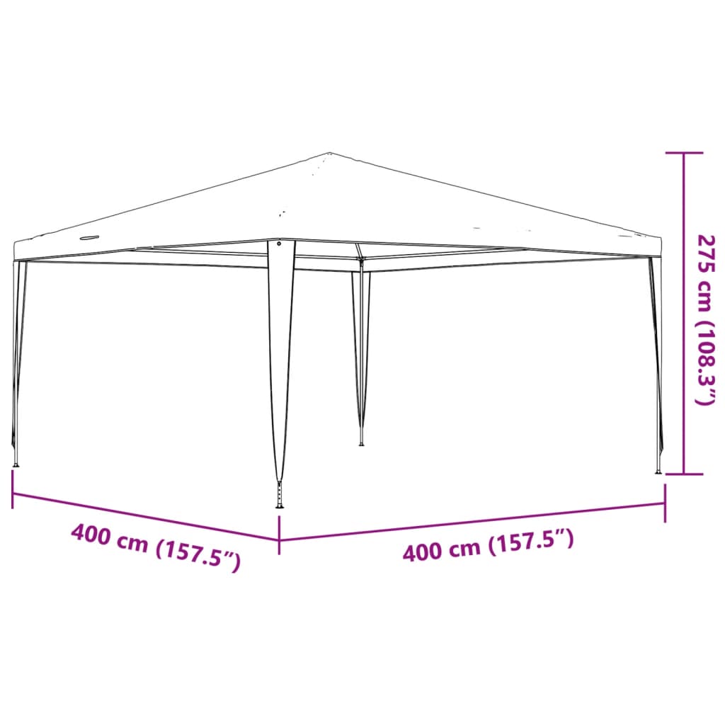fehér rendezvénysátor 4 x 4 m